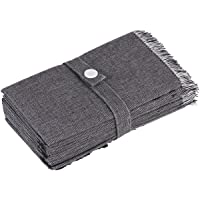 Los mejores  - SweetNeedle Paquete de 12 - Servilletas de Cena de Doble Tono 100% algodón - Negro-Blanco - 50 x 50 CM - Servilletas…